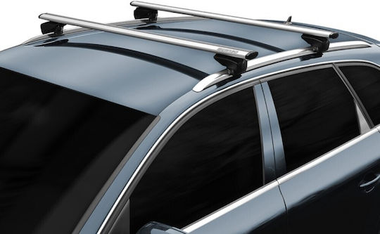 Menabo Aluminum Car Roof Bars Lince XL 135cm for BMW X5 5D 2013>2018 for Cars with Factory Roof Bars Set with Roof Rack Legs Silver
