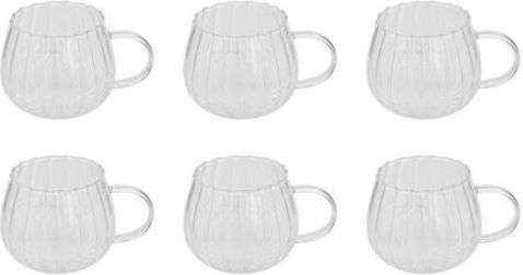 Atmosphera Mug Glass Transparent 350ml 6pcs