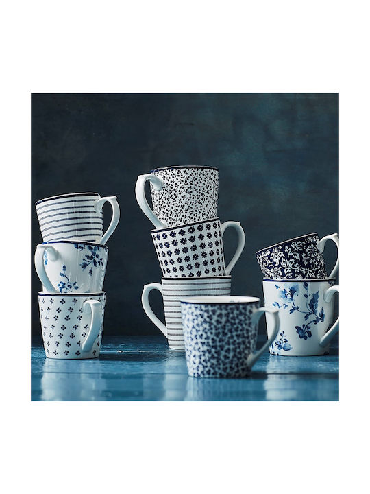 Laura Ashley Κούπα από Πορσελάνη Ροζ 320ml 4τμχ