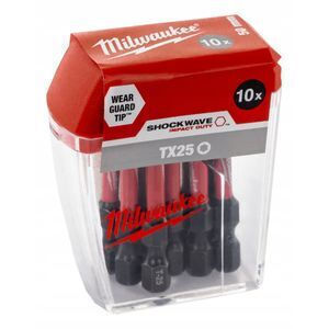 Milwaukee Σετ 10 Μύτες Κατσαβιδιού Torx Shockwave