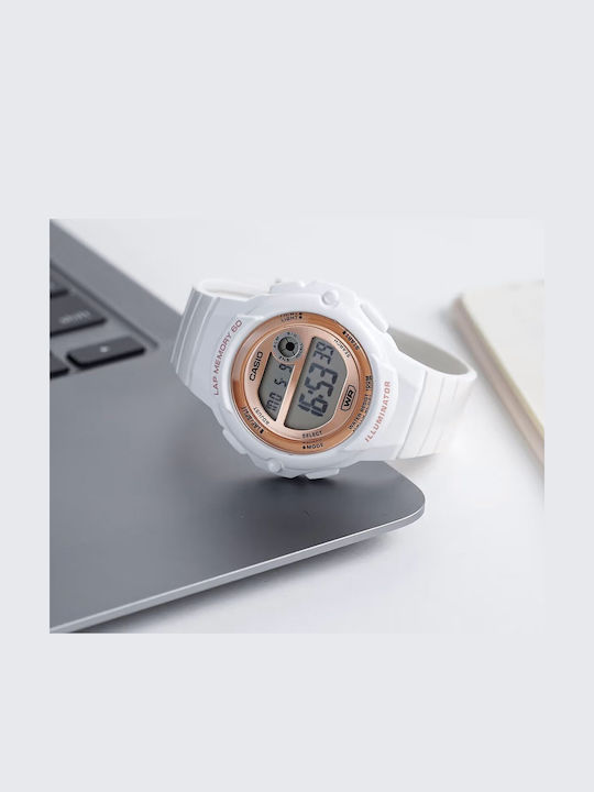 Casio Women's Watch with White Rubber Strap