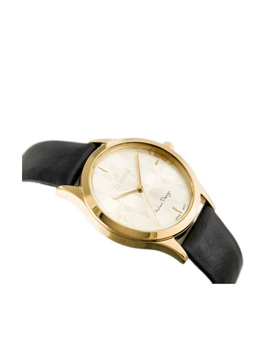 G.Rossi Women's Watch with Black Leather Strap