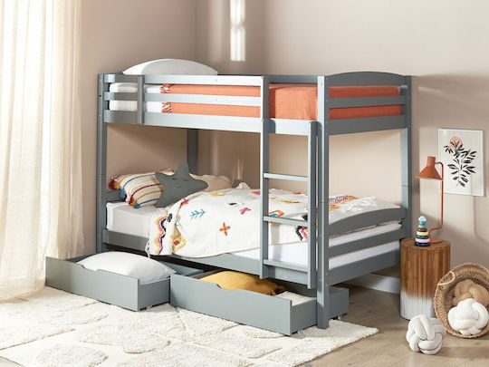 Beliani Bettkasten aus Holz Gray