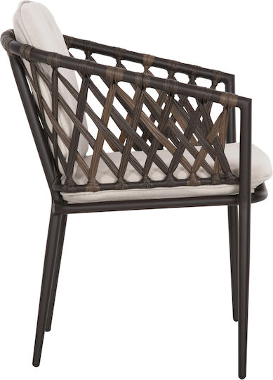 Outdoor Armchair Aluminum Bolly CAFE-BEZ with Cushion 4pcs 45x25x86cm
