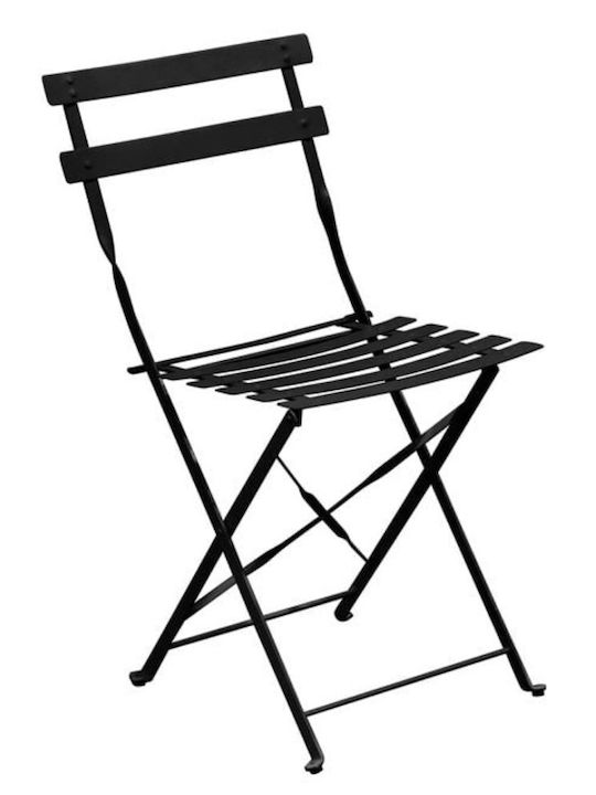 Zappeion Chair Metallic Pantone Black Velvet-Black Metal 40x51x77cm