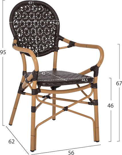 Καρέκλα Καφέ 10τμχ 56x62x95εκ.