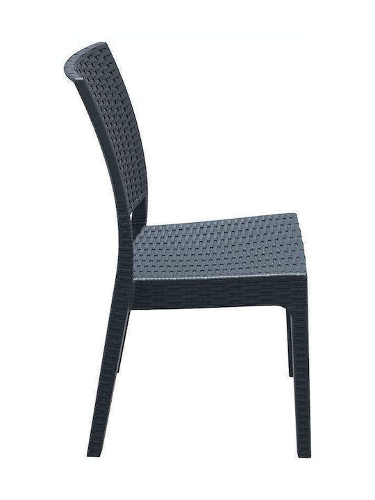 Outdoor Chair Polypropylene Florida Dark Grey 45x52x87cm