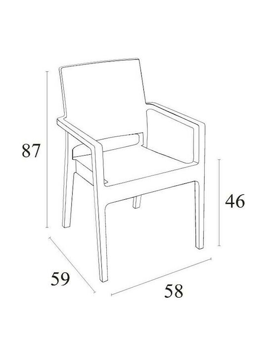 Outdoor-Stuhl Polypropylen Ibiza White 58x59x87εκ.