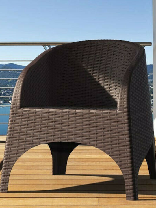 Outdoor Armchair Polypropylene Aruba Brown 74x75x80cm