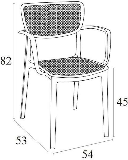 Outdoor-Stuhl Polypropylen 128 Loft Taupe 54x53x45εκ.