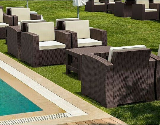 Fotoliu de exterior Polipropilenă Monaco 831 Maro 82x79x79cm