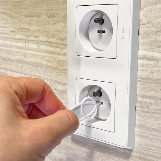 Capac de protecție pentru priză Montaj simplu din Plastic în Culoare Alb 12buc