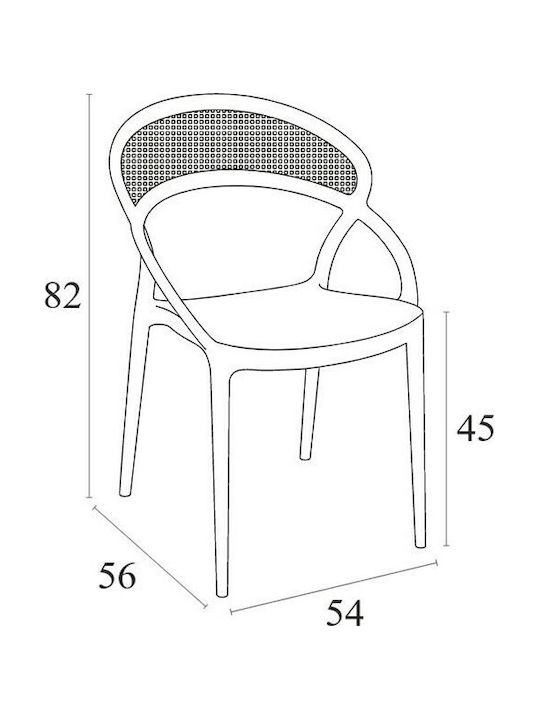 Outdoor-Stuhl Polypropylen Sunset Black 54x56x82εκ.