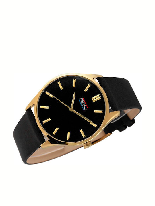 Pacific Damen Uhr mit Schwarz Lederarmband