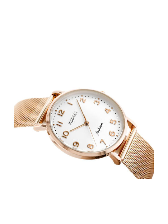 Perfect Ceas de Damă cu Rose Gold Brățară Metalică