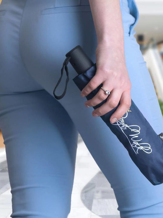 Royal Walk Rezistent la vânt Automat Umbrelă de ploaie Compact Albastru marin