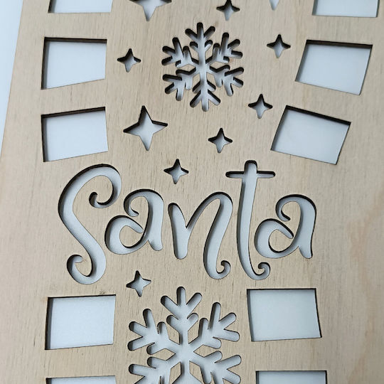 Wooden Santa Claus Footprints Christmas
