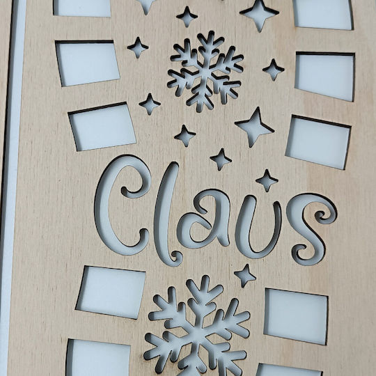 Wooden Santa Claus Footprints Christmas