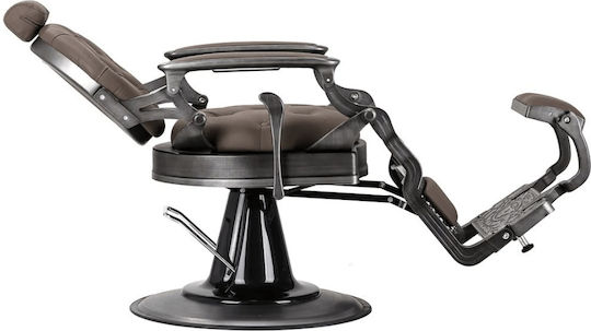 Barber Equipment Стол За Бръснар Кафяв С Регулируема Височина И Хидравличен Механизъм За Повдигане