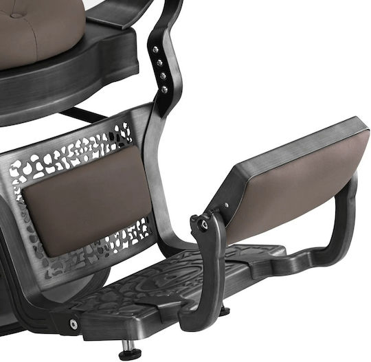 Barber Equipment Стол За Бръснар Кафяв С Регулируема Височина И Хидравличен Механизъм За Повдигане