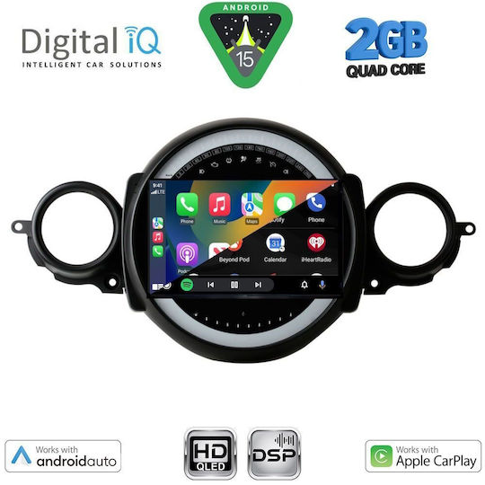Digital IQ Car Audio System for Mini Cooper / Clubman 2011-2013 (Bluetooth/USB/WiFi/GPS/Apple-Carplay/Android-Auto) with Touch Screen 9"