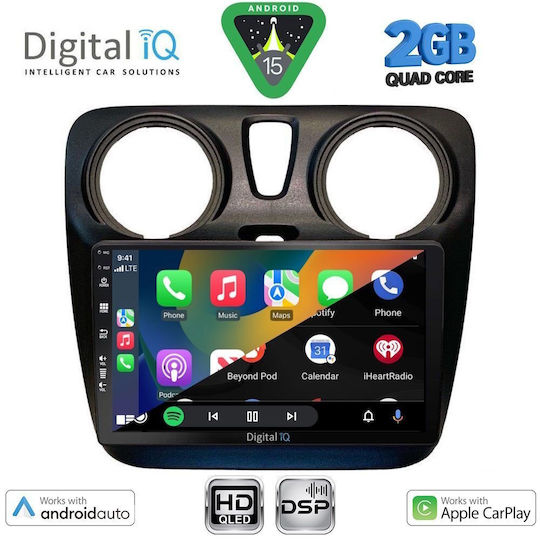 Digital IQ Ηχοσύστημα Αυτοκινήτου για Dacia Dokker 2012-2022 (Bluetooth/USB/WiFi/GPS/Apple-Carplay/Android-Auto) με Οθόνη Αφής 9"
