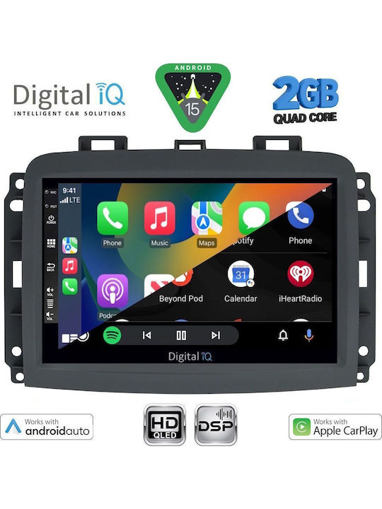 Digital IQ Car Audio System for Fiat 500L 2012 (Bluetooth/USB/WiFi/GPS/Apple-Carplay/Android-Auto) with Touch Screen 10"