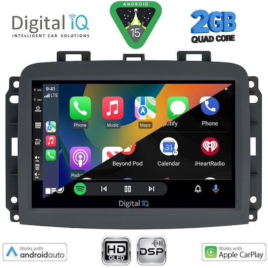Digital IQ Car Audio System for Fiat 500L 2012 (Bluetooth/USB/WiFi/GPS/Apple-Carplay/Android-Auto) with Touch Screen 10"