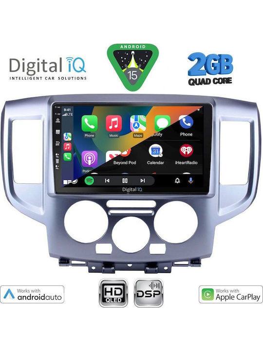 Digital IQ Car Audio System for Nissan NV200 2009-2020 (Bluetooth/USB/WiFi/GPS/Apple-Carplay/Android-Auto) with Touch Screen 9"