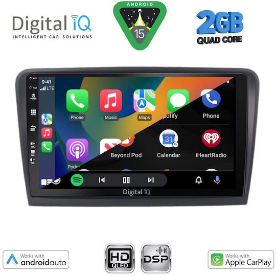 Digital IQ Ηχοσύστημα Αυτοκινήτου για Skoda Rapid 2012-2023 (Bluetooth/USB/WiFi/GPS/Apple-Carplay/Android-Auto) με Οθόνη Αφής 9"