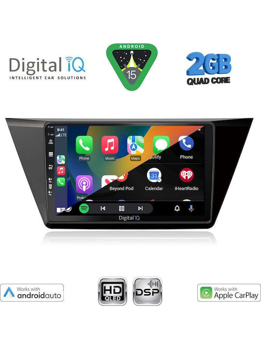Digital IQ Car Audio System for Volkswagen Touran 2016 (Bluetooth/USB/WiFi/GPS/Apple-Carplay/Android-Auto) with Touch Screen 10"