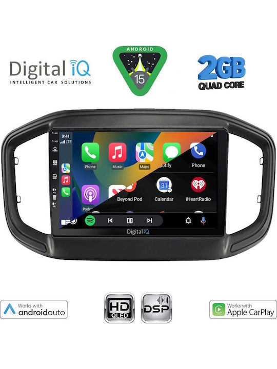 Digital IQ Car Audio System for Fiat Strada 2020 (Bluetooth/USB/WiFi/GPS/Apple-Carplay/Android-Auto) with Touch Screen 9"