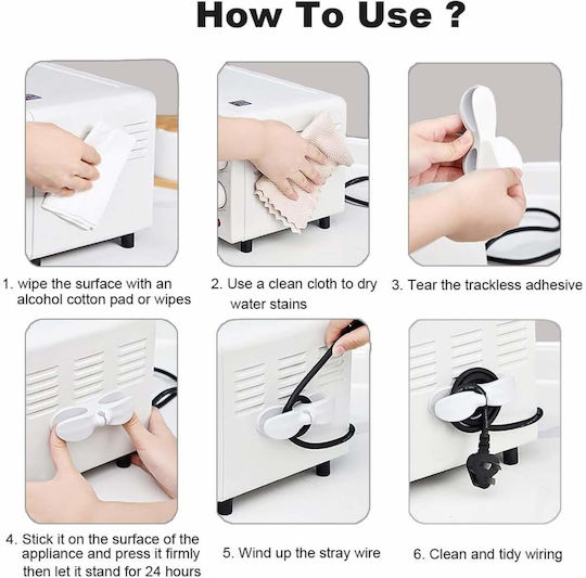 Power Cable Organizer for Electrical Devices Black