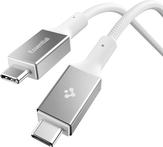 Spigen Essential Ladung Datenübertragung Kabel 2x Usb-C 100w 5gbps 1m Weiß