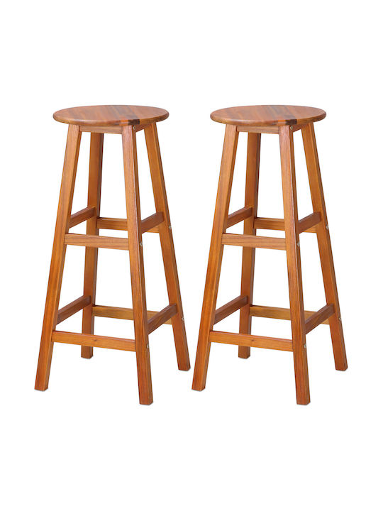 Hölzernes Hocker für Bar Für den Außenbereich Brown 2Stück 34x34x76cm