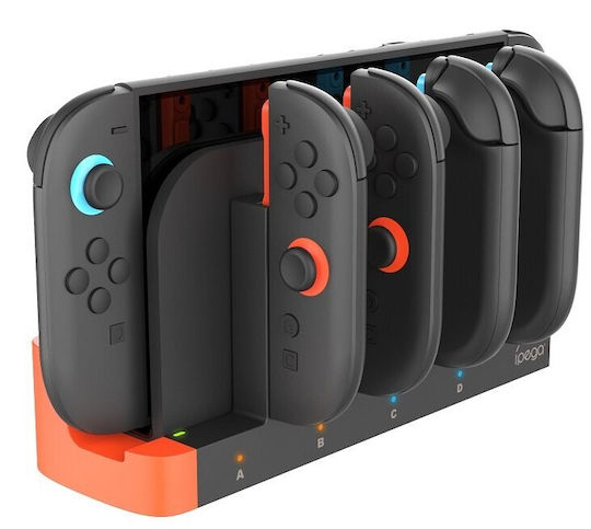 iPega Charger Dock Charging Station for 4 controllers Switch 2 Black