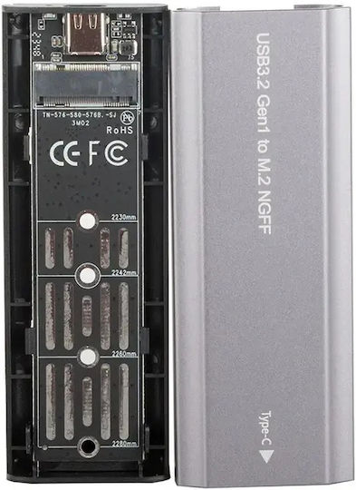 Sata Hard Drive Case M.2 SATA III with connection SATA / USB 3.1 in Silber color