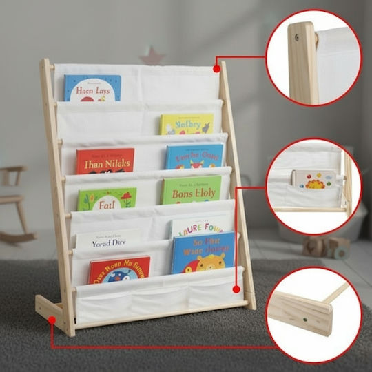 Bücherregal Boden Weiß 79x62.5x30cm