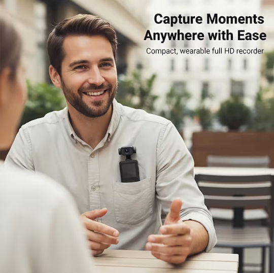 ROZA TC56 Action Camera Full HD (1080p) 360° Capture with Screen Black