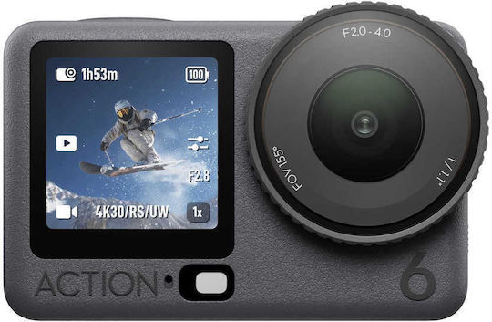 DJI Osmo Action 6 50GB Action Camera 4K Ultra HD Standard Combo με Οθόνη Αφής 2.5" και Wi-Fi Μαύρη