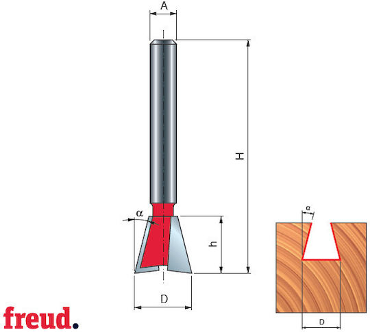 22 Bituri Profilate Dovetail Cu Vârf Din Carbură Z=2 Coada Diametru 15.8 22-10508p