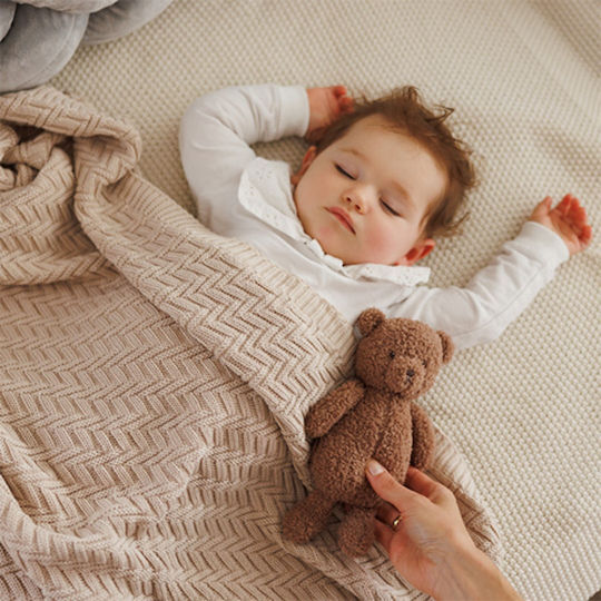 Babyono Blanket Nursery Swaddling Blankets Knitted Beige 75x100cm