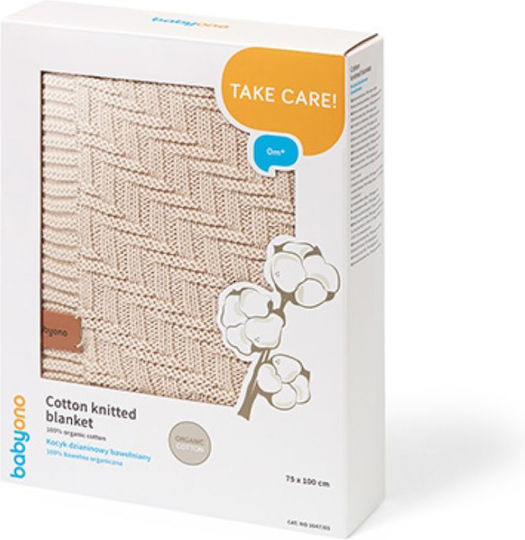 Babyono Blanket Nursery Swaddling Blankets Knitted Beige 75x100cm