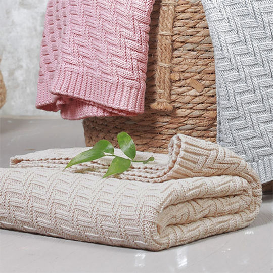 Babyono Blanket Nursery Swaddling Blankets Knitted Pink 75x100cm