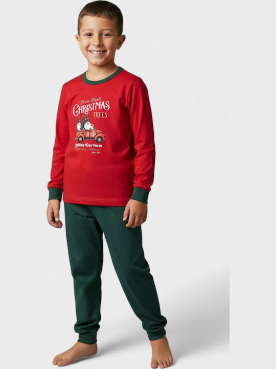 Nina Club Kids' Pajamas Winter Cotton Red-green