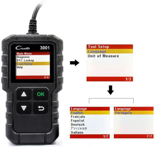 Tester Profesional Interfață Diagnoză Auto Launch Creader Multimarcă Obd2 Eobd Scanner Coduri Auto Cr3001