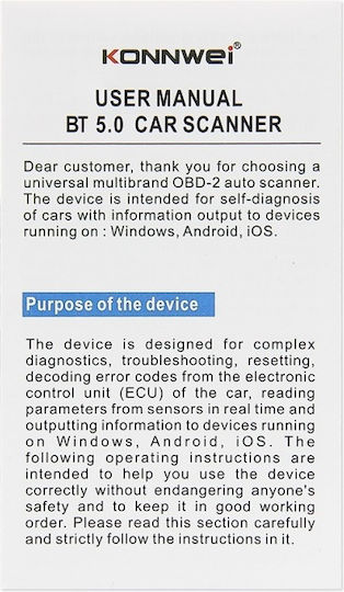 Auto Diagnosewerkzeug Konnwei Kw902 Mini ELM 327 Bluetooth 5.0 OBD 2 Kompatibel Android Windows PC Orange