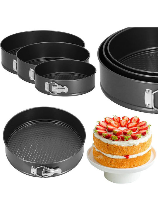 Formă de Patiserie pentru Chec Rotund cu Bază Detașabilă 3buc