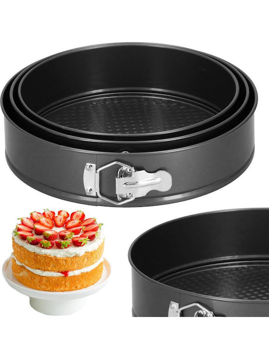 Formă de Patiserie pentru Chec Rotund cu Bază Detașabilă 3buc
