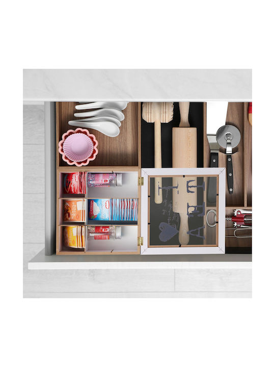 Relaxdays Caseta Pentru Ceai Cu Capac Din Lemn Alb 25x9x25cm 1 Bucată